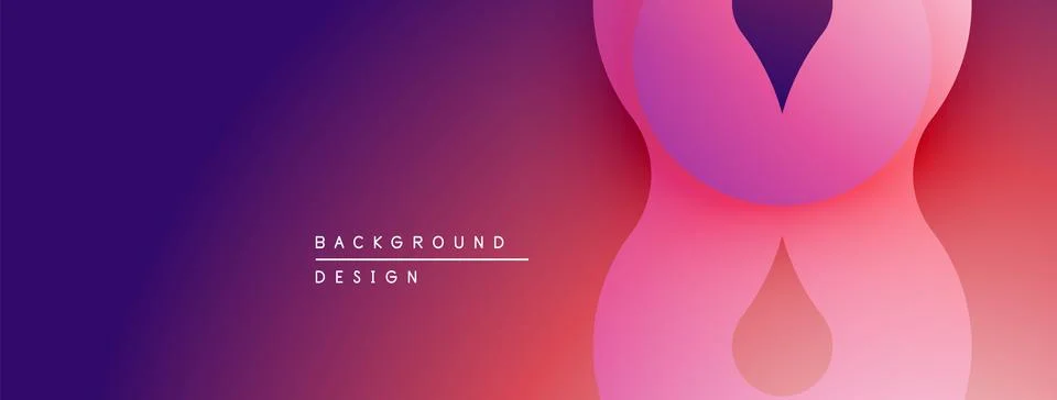Abstract gradient background. Smooth shapes overlap, creating dynamic visual Stock Illustration