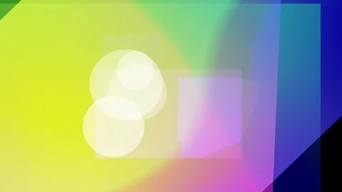 Abstract gradient background with soft circles and geometric shapes in yell.. Video stock 335441185