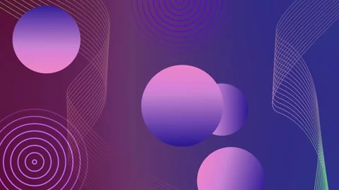 Abstract gradient background with soft-glow circular shapes and wavy line p.. Stock Footage 337075582