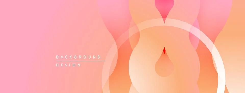 Abstract gradient background. Soft pink, orange hues blend. Overlapping circles Stock Illustration