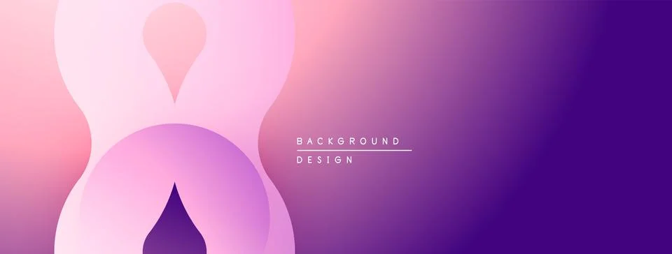 Abstract gradient background. Soft pinks, purples blend smoothly. Overlapping Stockillustratie