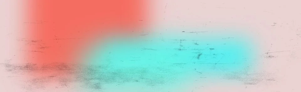 Abstract gradient background with soft red and cyan colors and distressed g.. Stock Illustration