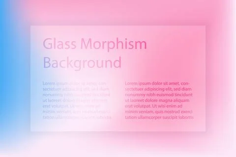 Abstract gradient background. Transparent frame in glass morphism style 库存插图