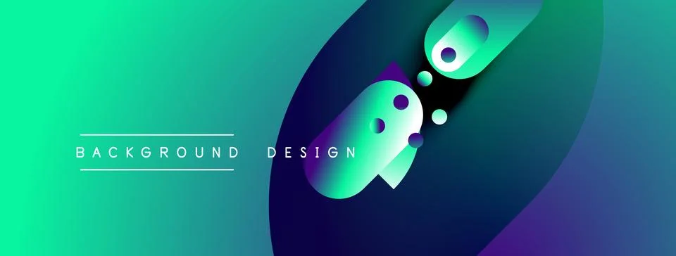 Abstract gradient background. Turquoise, blue, purple hues blend smoothly. Illustrazione stock