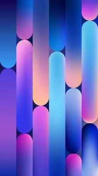 Abstract gradient background with vertical rounded capsules in blue purple .. Stock Illustration
