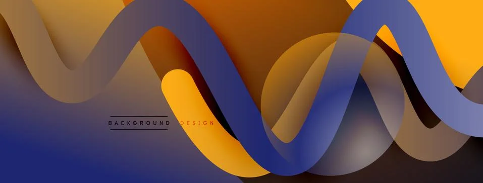 Abstract gradient background with wave line with shadow effect. Geometric Stock Illustration