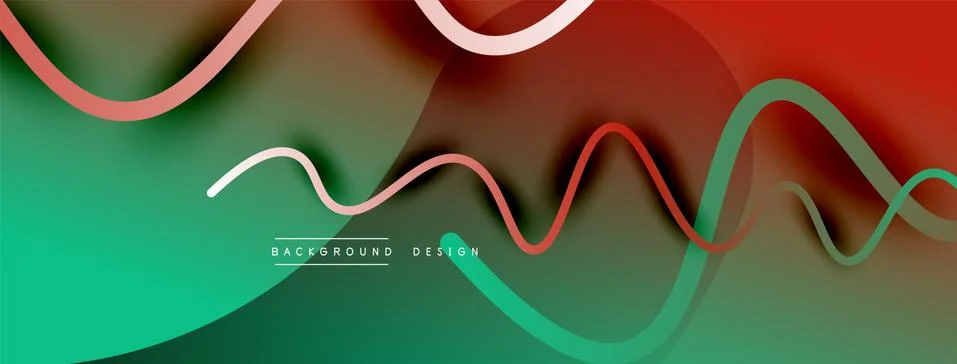 Abstract gradient background with wave line with shadow effect. Geometric Illustrazione stock