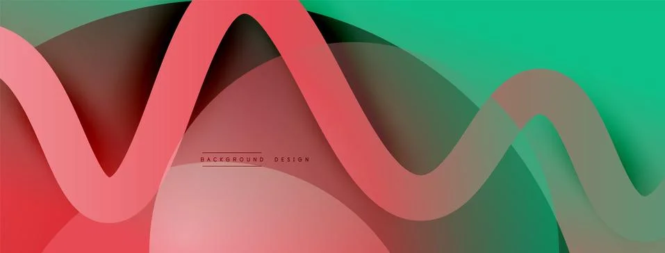 Abstract gradient background with wave line with shadow effect. Geometric Illustrazione stock