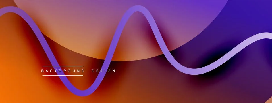 Abstract gradient background with wave line with shadow effect. Geometric Stock Illustration