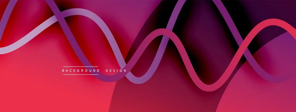 Abstract gradient background with wave line with shadow effect. Geometric Illustrazione stock