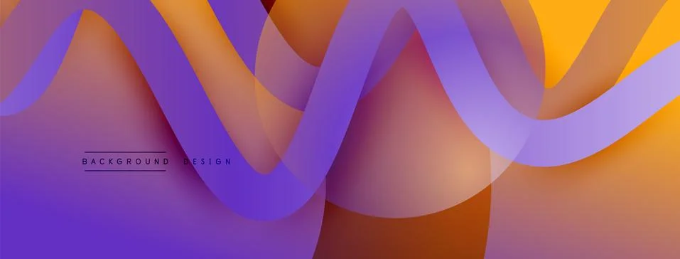Abstract gradient background with wave line with shadow effect. Geometric Illustrazione stock