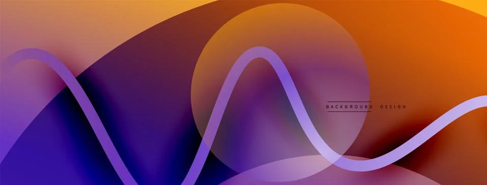 Abstract gradient background with wave line with shadow effect. Geometric Illustrazione stock
