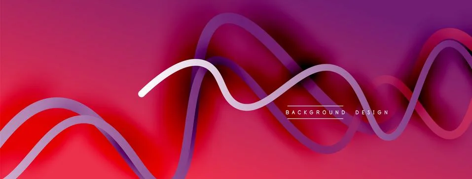 Abstract gradient background with wave line with shadow effect. Geometric Illustrazione stock