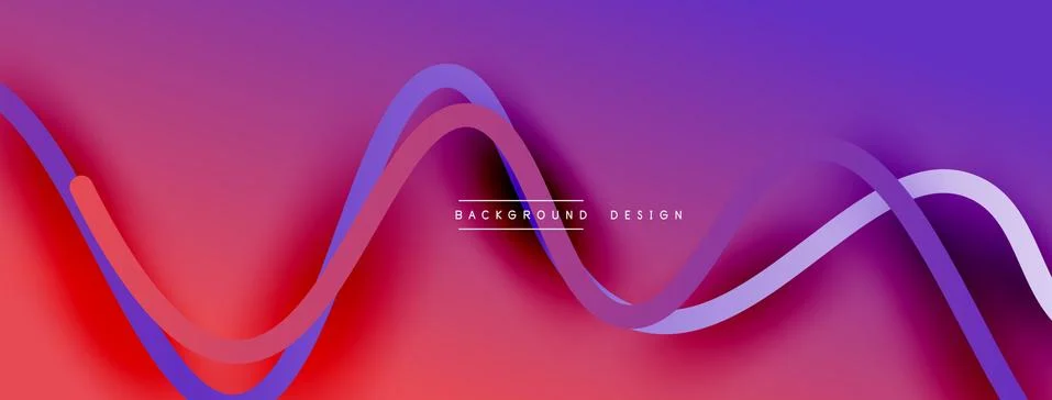 Abstract gradient background with wave line with shadow effect. Geometric Illustrazione stock