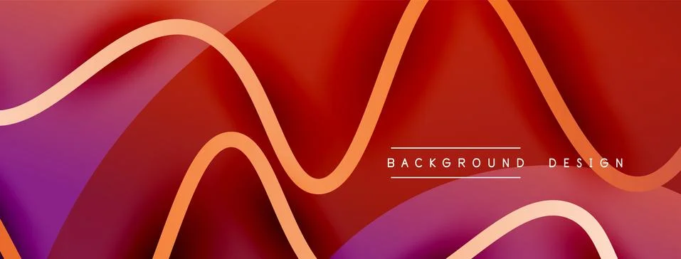 Abstract gradient background with wave line with shadow effect. Geometric Illustrazione stock