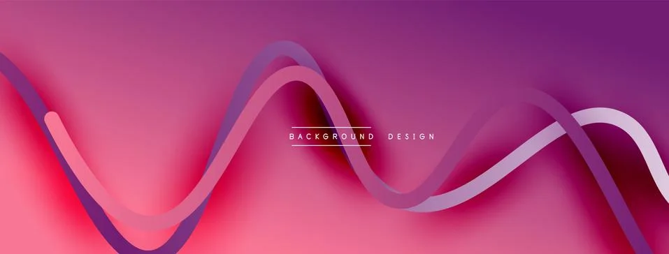 Abstract gradient background with wave line with shadow effect. Geometric Stock Illustration