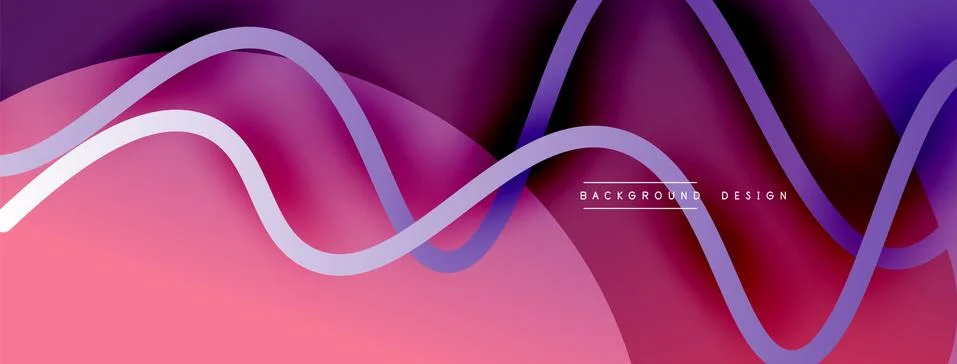 Abstract gradient background with wave line with shadow effect. Geometric Stock Illustration