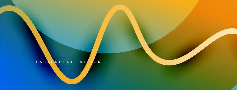 Abstract gradient background with wave line with shadow effect. Geometric Stock Illustration