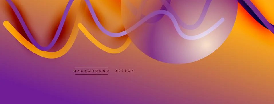 Abstract gradient background with wave line with shadow effect. Geometric Illustrazione stock