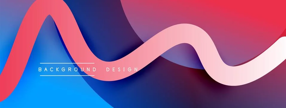 Abstract gradient background with wave line with shadow effect. Geometric Illustrazione stock