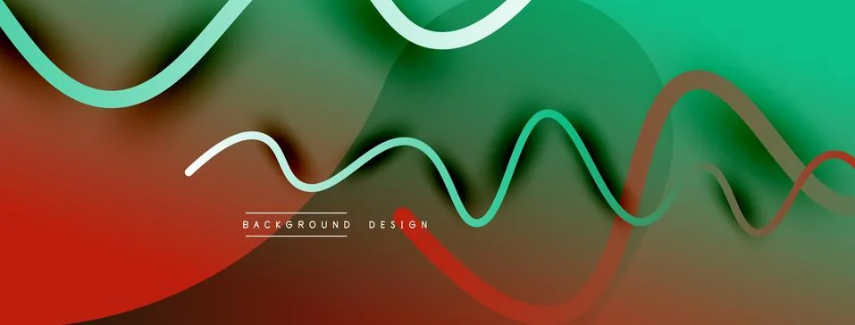 Abstract gradient background with wave line with shadow effect. Geometric Illustrazione stock