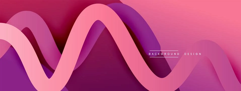 Abstract gradient background with wave line with shadow effect. Geometric Illustrazione stock