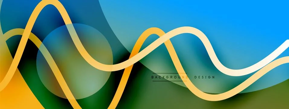 Abstract gradient background with wave line with shadow effect. Geometric Stock Illustration
