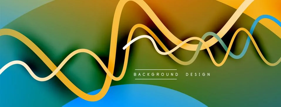Abstract gradient background with wave line with shadow effect. Geometric 스톡 일러스트