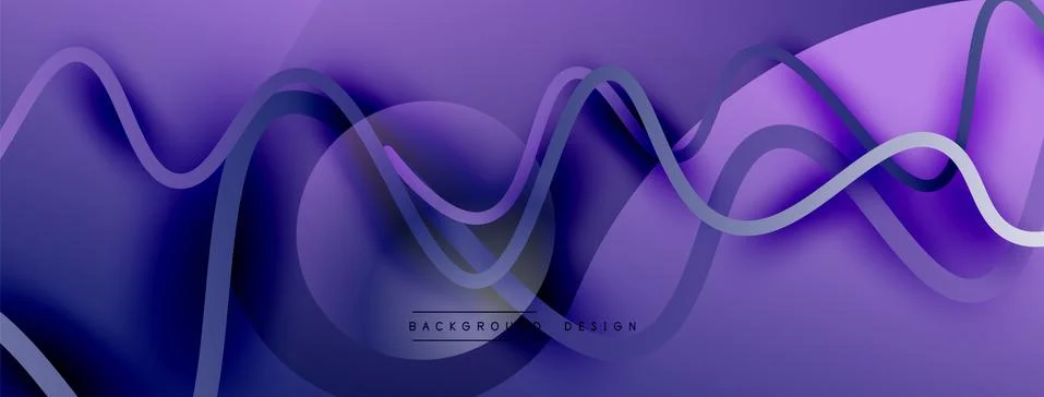 Abstract gradient background with wave line with shadow effect. Geometric Illustrazione stock