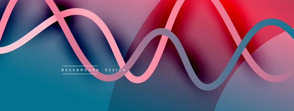 Abstract gradient background with wave line with shadow effect. Geometric Stock Illustration