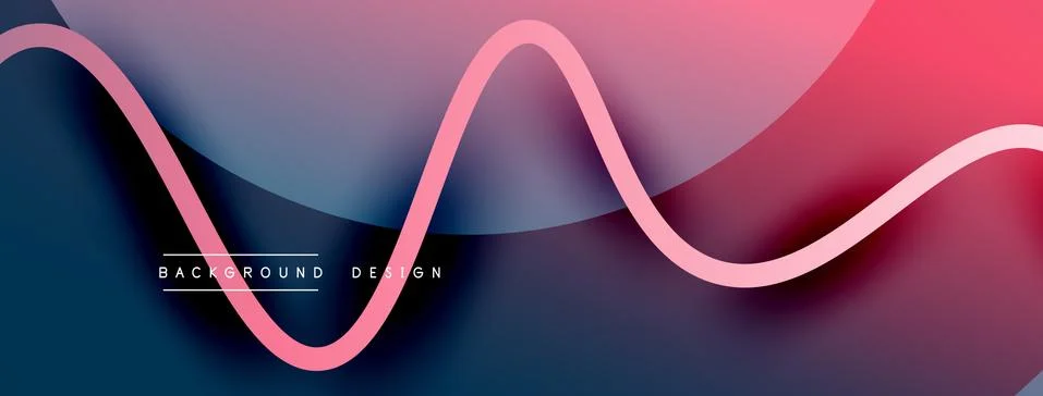 Abstract gradient background with wave line with shadow effect. Geometric 스톡 일러스트