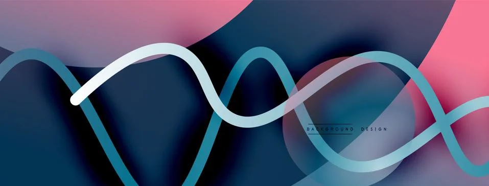 Abstract gradient background with wave line with shadow effect. Geometric Stock Illustration