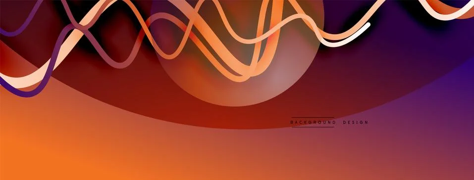 Abstract gradient background with wave line with shadow effect. Geometric Stock Illustration