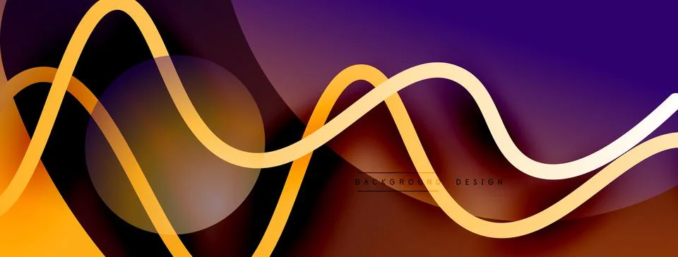 Abstract gradient background with wave line with shadow effect. Geometric Stock Illustration