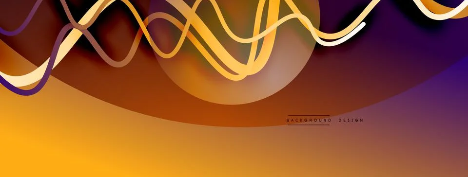 Abstract gradient background with wave line with shadow effect. Geometric Stock Illustration