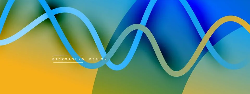 Abstract gradient background with wave line with shadow effect. Geometric Stock Illustration
