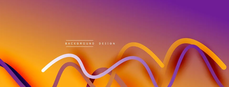 Abstract gradient background with wave line with shadow effect. Geometric Stock Illustration