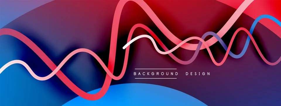 Abstract gradient background with wave line with shadow effect. Geometric Stock Illustration