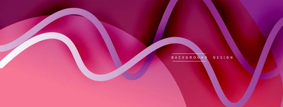Abstract gradient background with wave line with shadow effect. Geometric Illustrazione stock