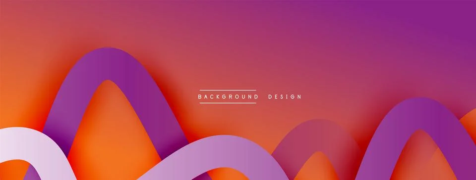 Abstract gradient background with wave line with shadow effect. Geometric 스톡 일러스트