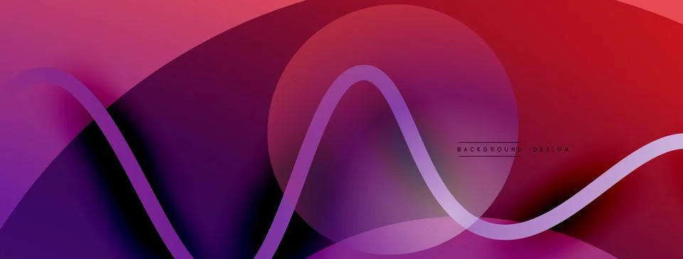 Abstract gradient background with wave line with shadow effect. Geometric Stock Illustration