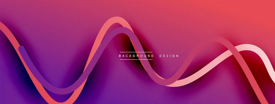 Abstract gradient background with wave line with shadow effect. Geometric Stock Illustration