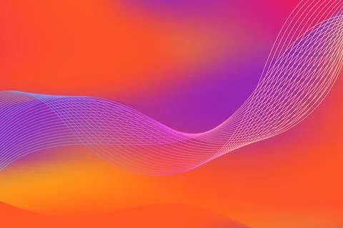 Abstract Gradient Background with Wavy Lines and Vibrant Color Blend Illust.. Stock Illustration