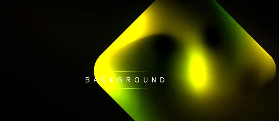 Abstract gradient background. Yellow, green hues blend into darkness. Text Stock Illustration