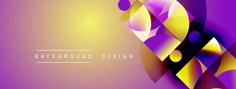 Abstract gradient background. Yellow, purple hues blend. Geometric shapes Illustrazione stock