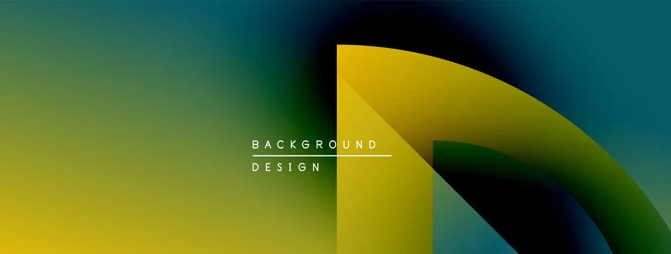 Abstract gradient background. Yellow shape overlaps green, blue hues. Text reads Illustrazione stock