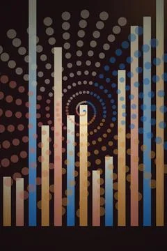 Abstract Gradient Bar Chart with Circular Pattern Stock Photos
