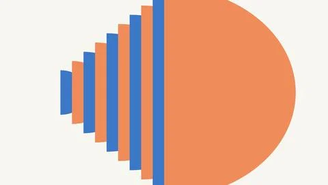 Abstract gradient bar chart with orange circle on white background Stock Illustration