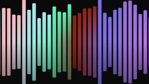 Abstract Gradient Bars on Black Background Stock Footage 332196776