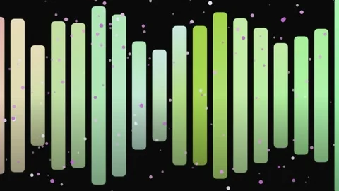 Abstract Gradient Bars with Dots on Black Background Stock Footage 332196766